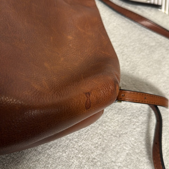 Margot New York Leather Backpack brown adjustable straps large soft lined inside main image 10